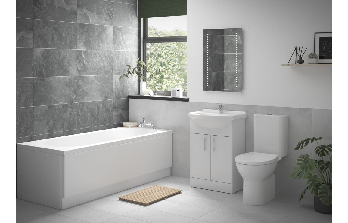 Vista White Gloss Full Suite 560mm with Bath