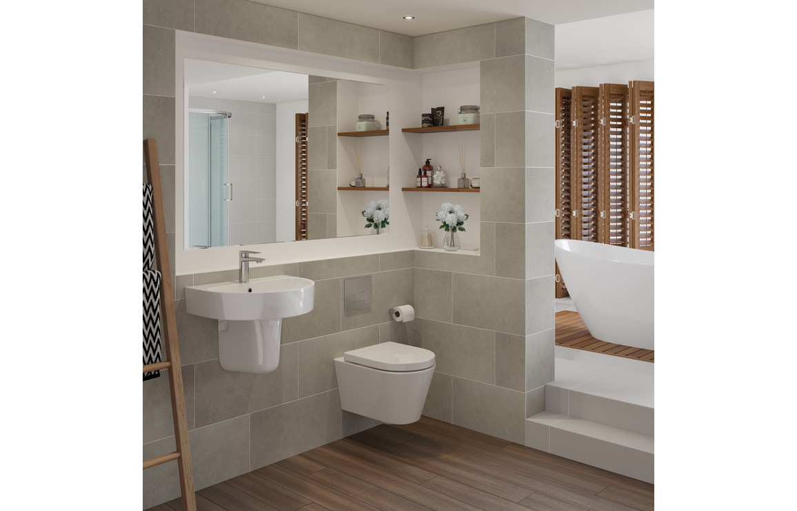 Cilantro Rimless Wall Hung WC & Soft Close Seat - Image 2