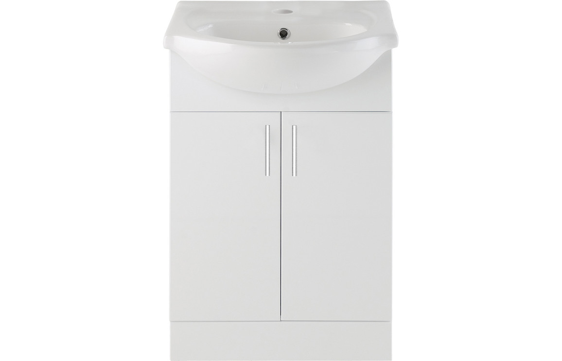 Vista 655mm Basin Unit & Basin - White Gloss