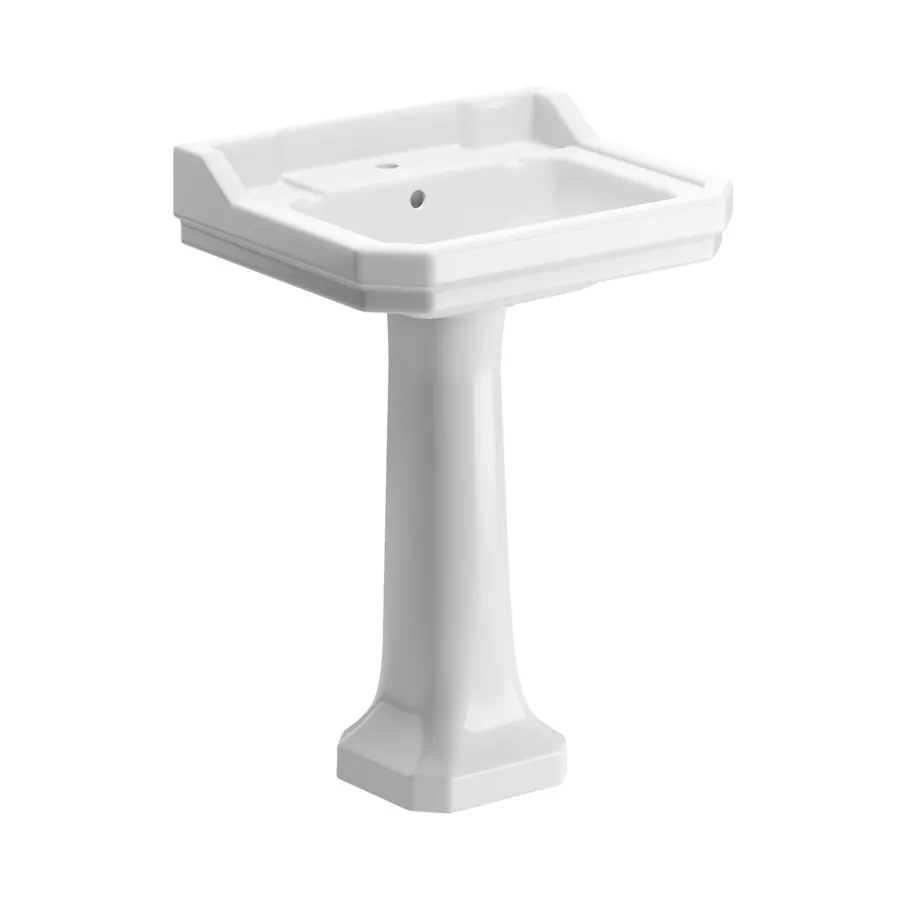 Tuscany 550x400mm 1TH Basin & Full Pedestal