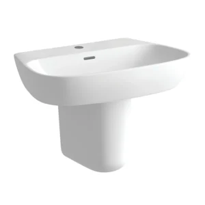 Tilia 600x400mm 1TH Basin & Semi Pedestal