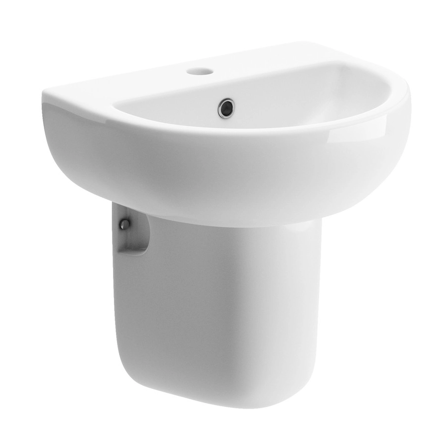 Tuscany 450x400mm 1TH Basin & Semi Pedestal