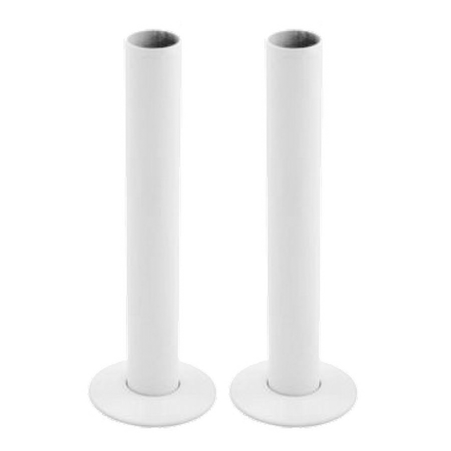15mm Pipe and Rosettes White (Pair)