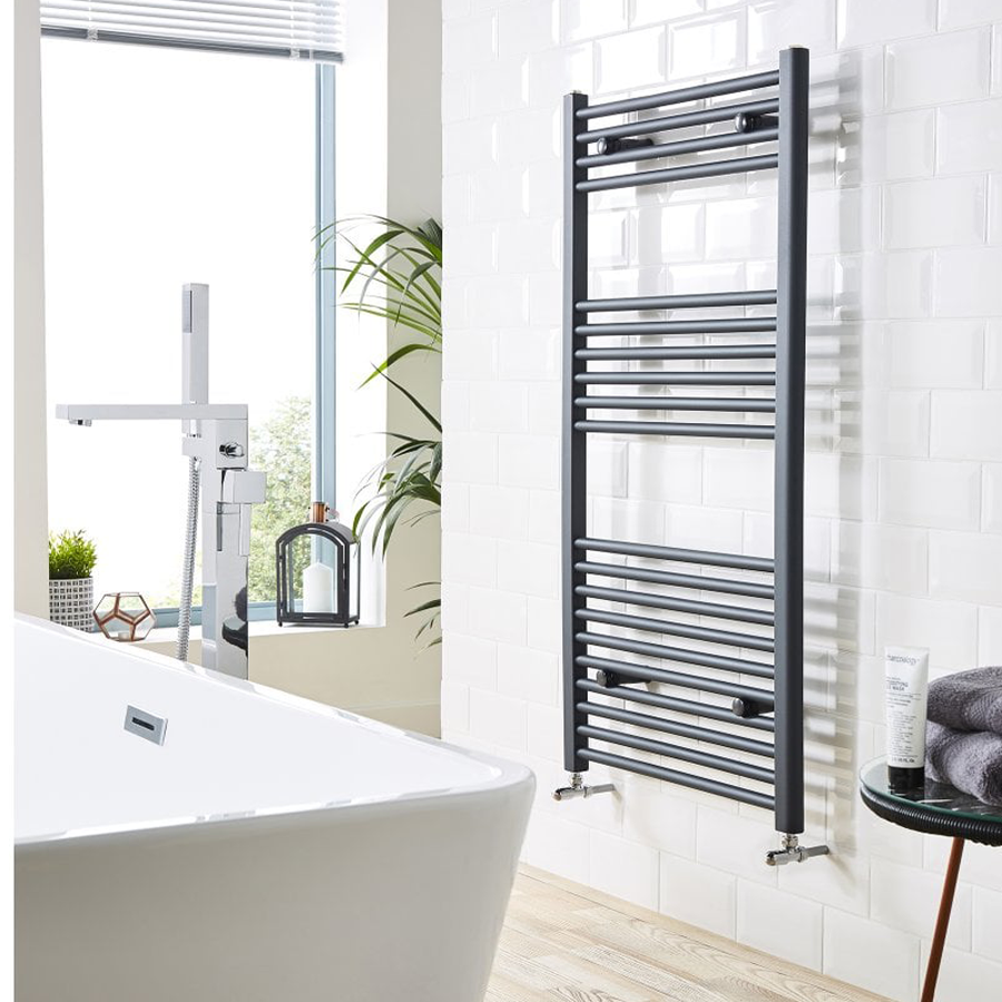 22mm Straight Towel Rail 500mm x 800mm - Textured Grey