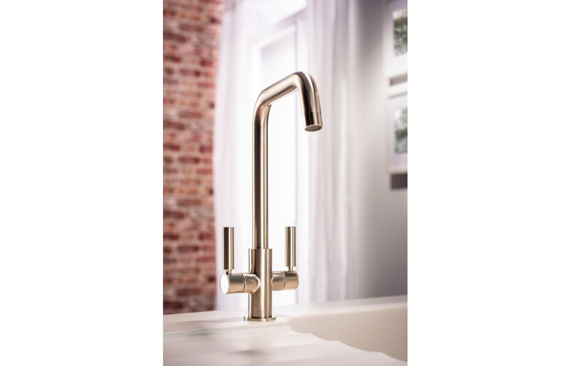 Abode Globe Quad Monobloc Mixer Tap - Brushed Nickel - Image 4