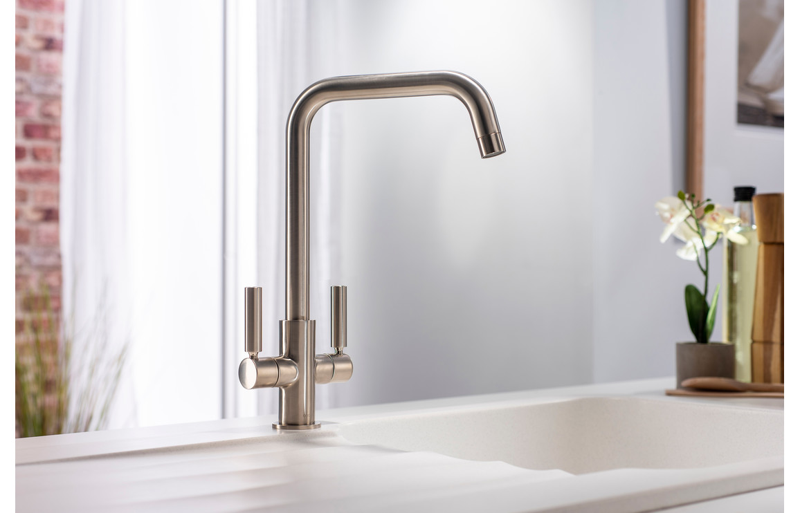 Abode Globe Quad Monobloc Mixer Tap - Brushed Nickel - Image 2