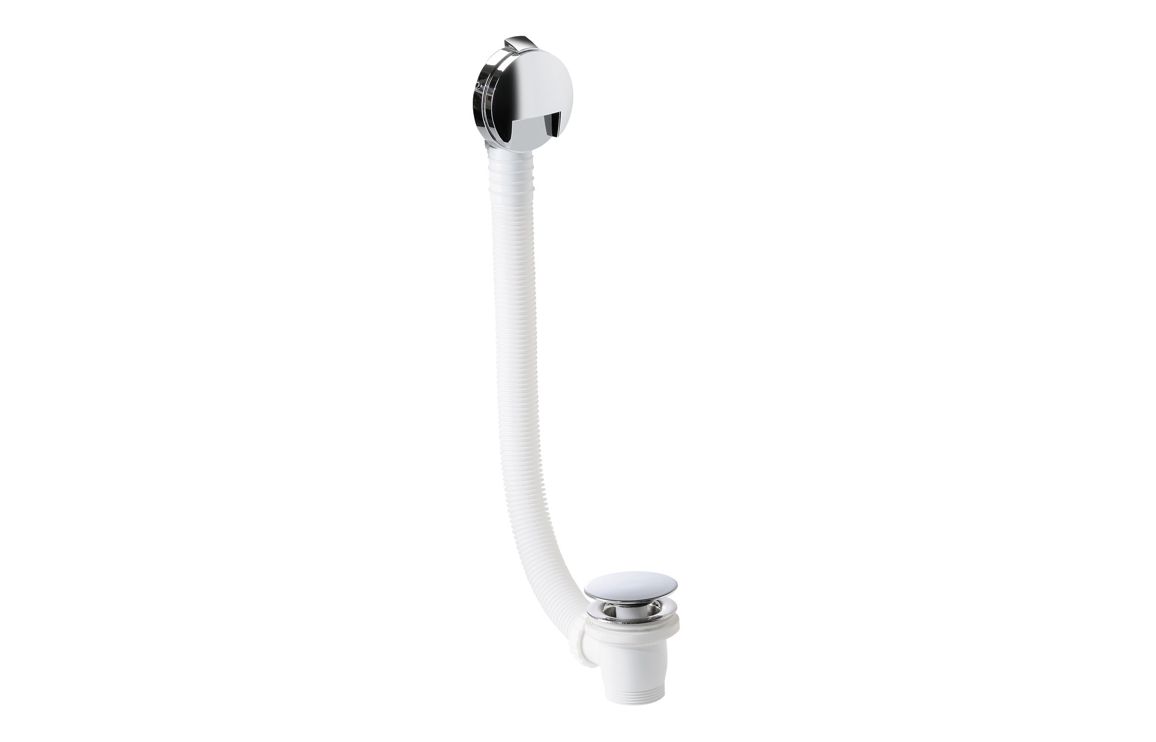 Abode Euphoria Bath Overflow Filler & Clicker Waste - Chrome