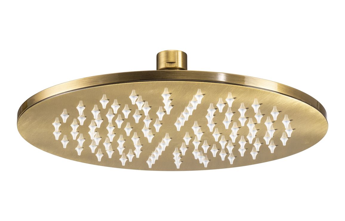 Abode Euphoria 225x225x8mm Circular Showerhead - Antique Brass