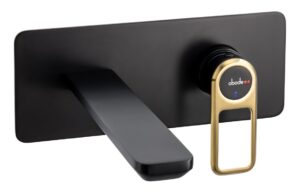 Abode Levarto Wall Mounted Basin / Bath Mixer - Matt Black & Brass
