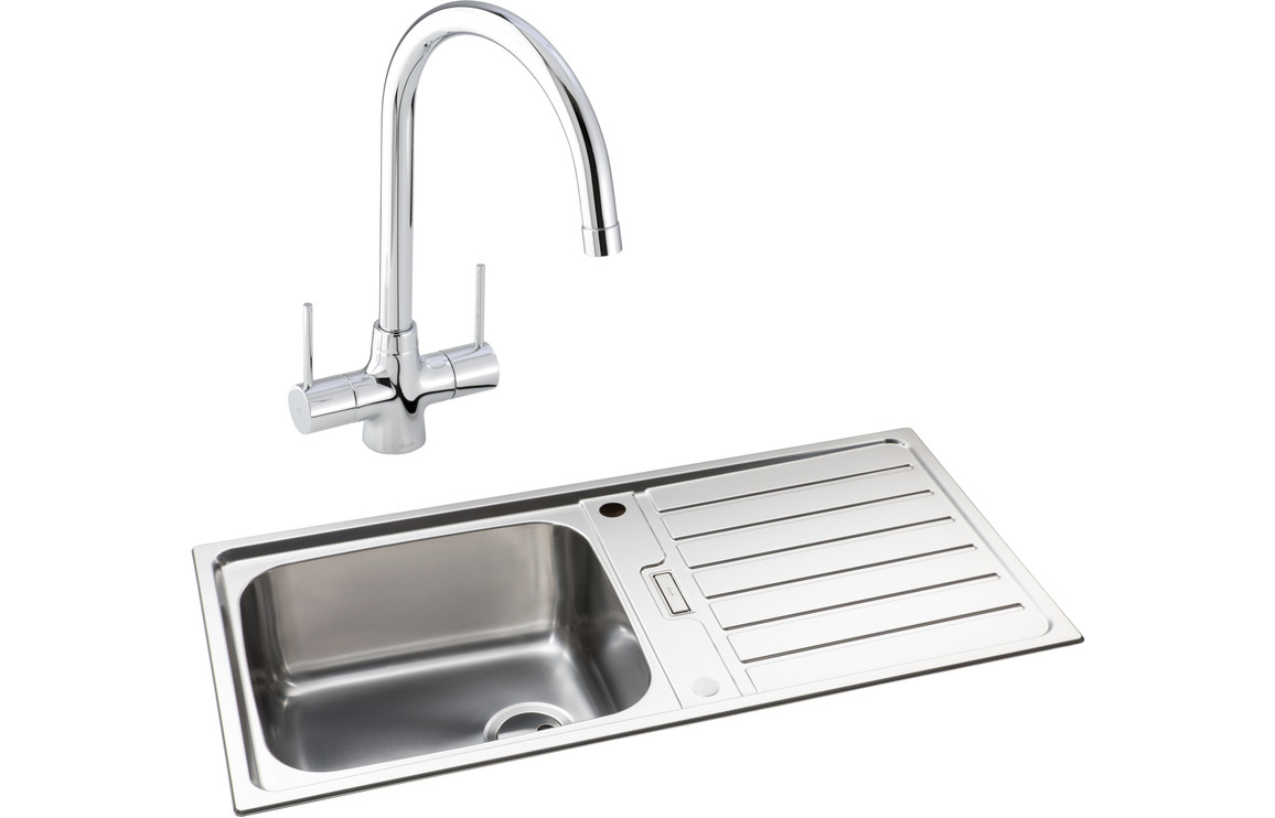 Abode Neron 1B Inset Sink St/Steel & Nexa Tap Pack