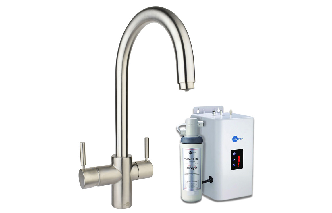 InSinkErator 3N1 J Shape Tap Neo Tank & Filter Pack - Brushed Steel