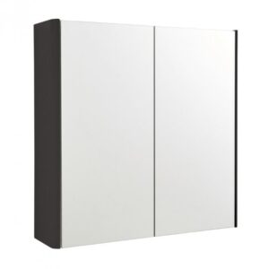 Arc 600mm Mirror Cabinet Matt Graphite