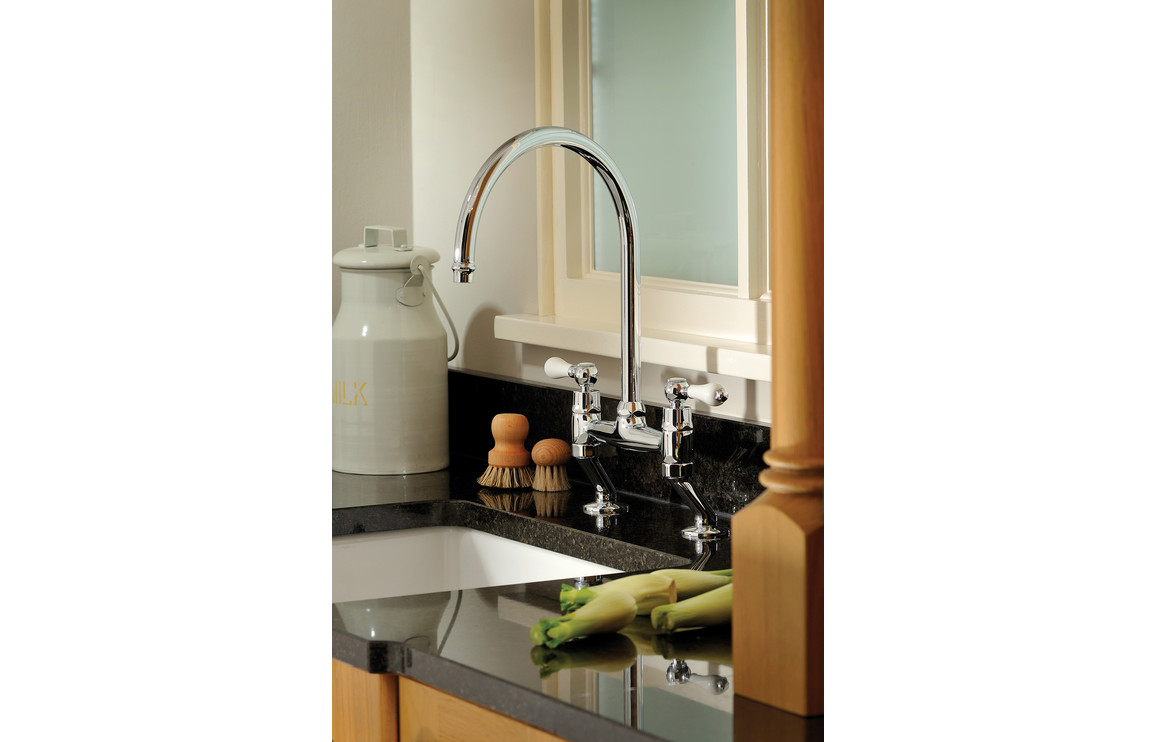 Abode Ludlow Bridge Mixer Tap - Chrome - Image 2