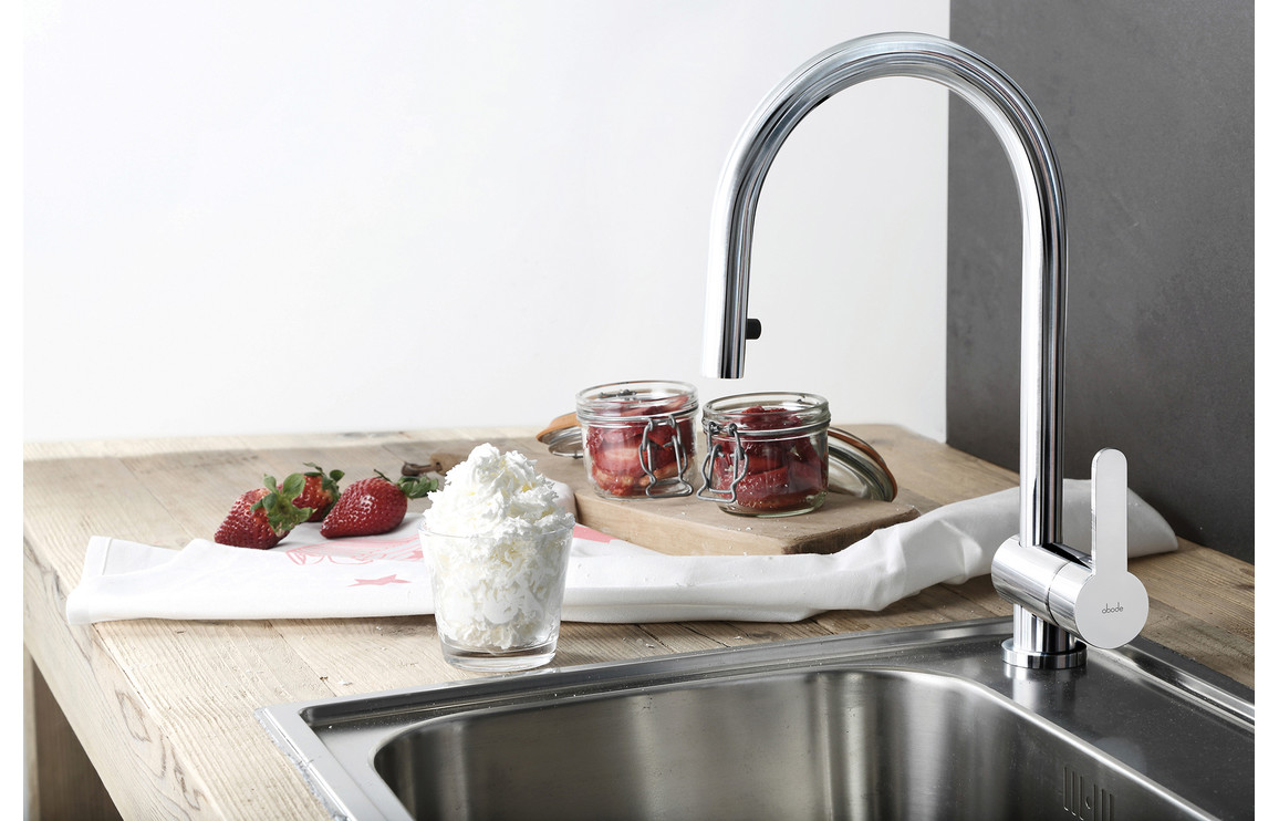Abode Czar Single Lever Mixer Tap w/Pull Out - Chrome - Image 2