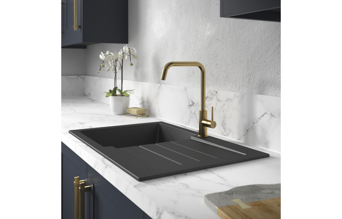 Abode Althia Single Lever Mixer Tap - Brushed Brass - Image 2