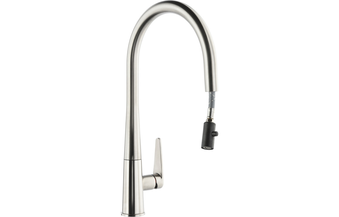 Abode Coniq R Single Lever Mixer Tap w/Pull Out - Brushed Nickel - Image 2
