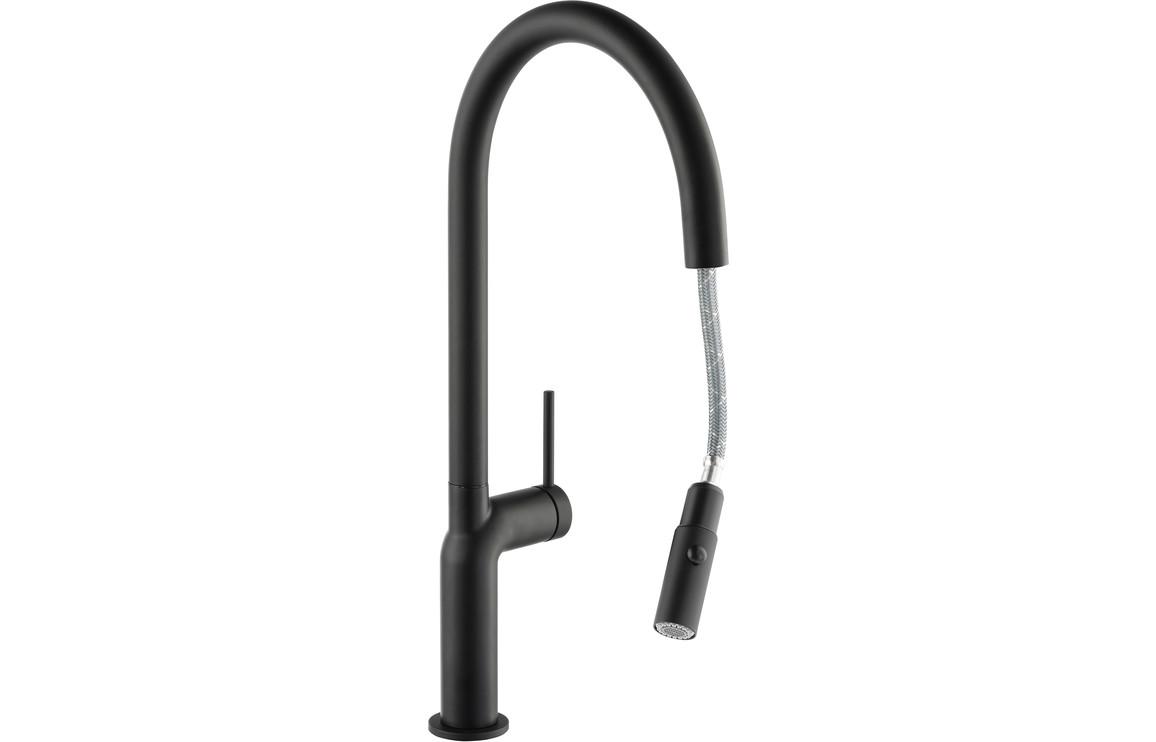 Abode Tubist Single Lever Mixer Tap w/Pull Out - Matt Black - Image 2