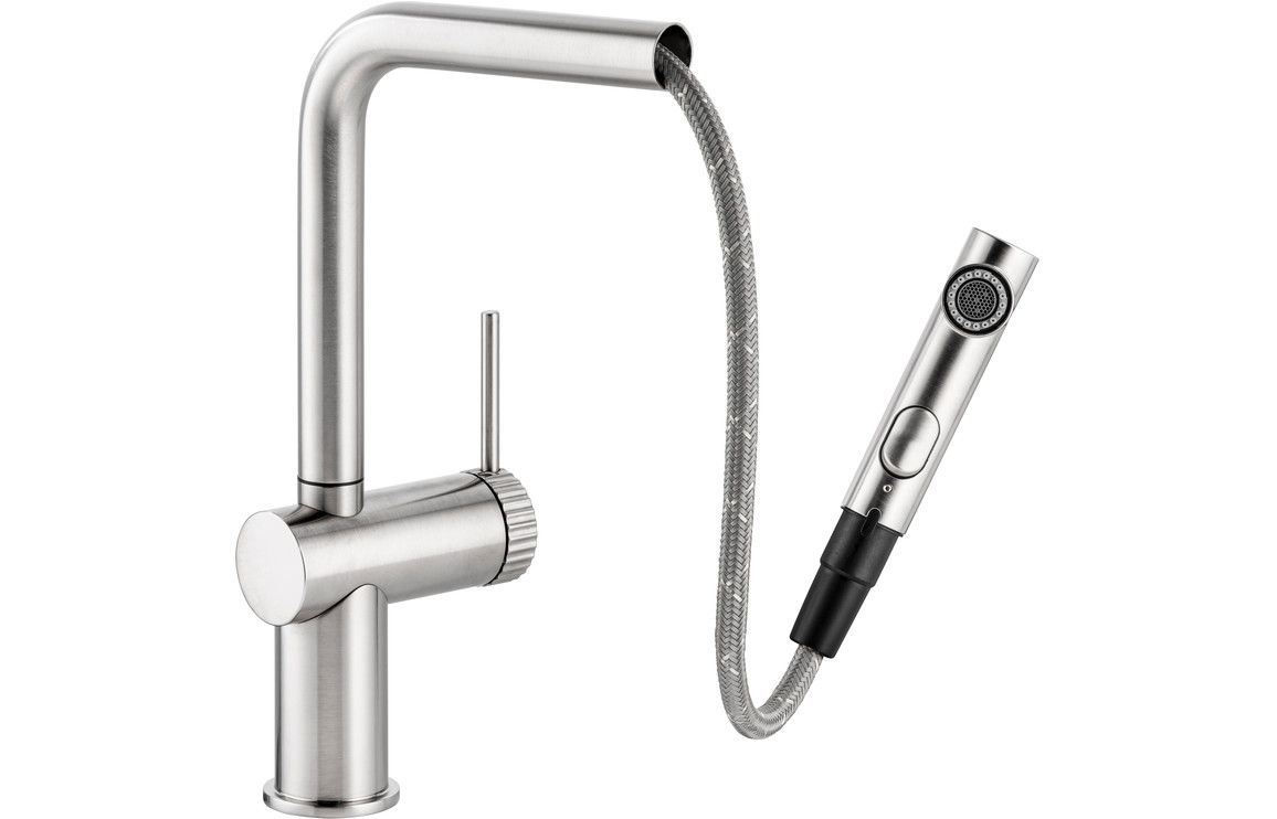 Abode Fraction Pull-Out Mixer Tap - Brushed Nickel - Image 2