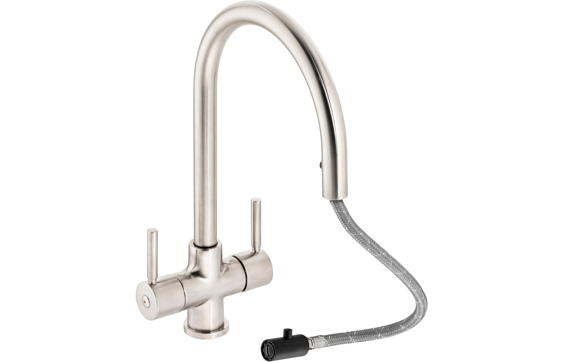 Abode Zest Monobloc Pull-Out Mixer Tap - Brushed Nickel - Image 2