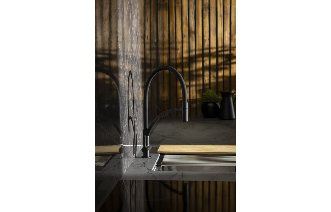 Abode Genio Monobloc Semi-Professional Mixer Tap - Matt Black - Image 3