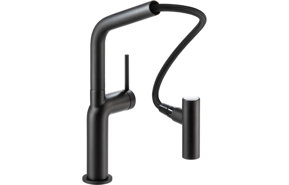 Abode Tubist T Single Lever Mixer Tap w/Pull Out - Matt Black - Image 2