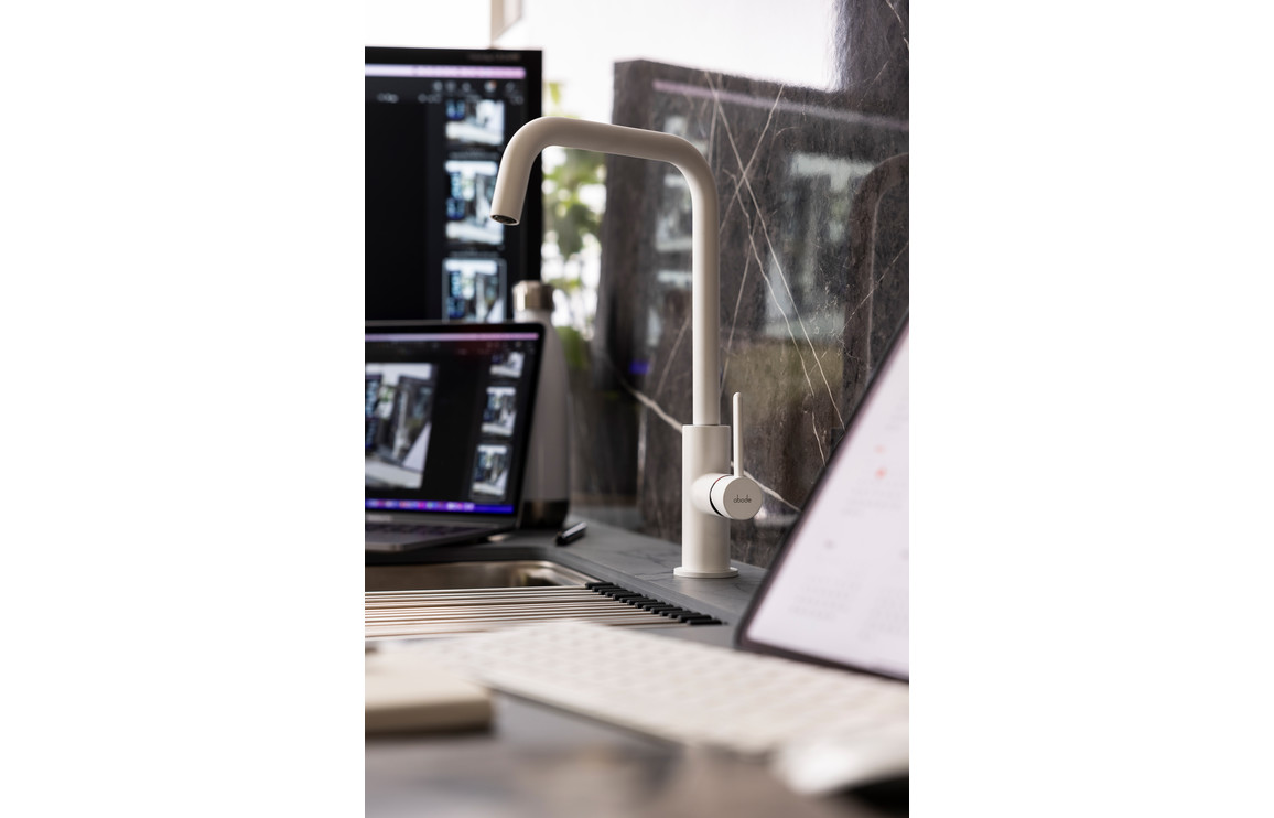Abode Althia Single Lever Mixer Tap - Matt White - Image 4