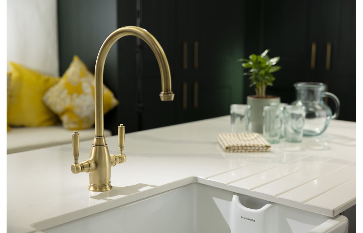 Abode Oxbury Monobloc Mixer Tap - Antique Brass - Image 2