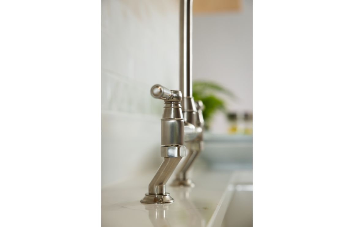 Abode Oxbury Bridge Mixer Tap - Brushed Nickel - Image 2