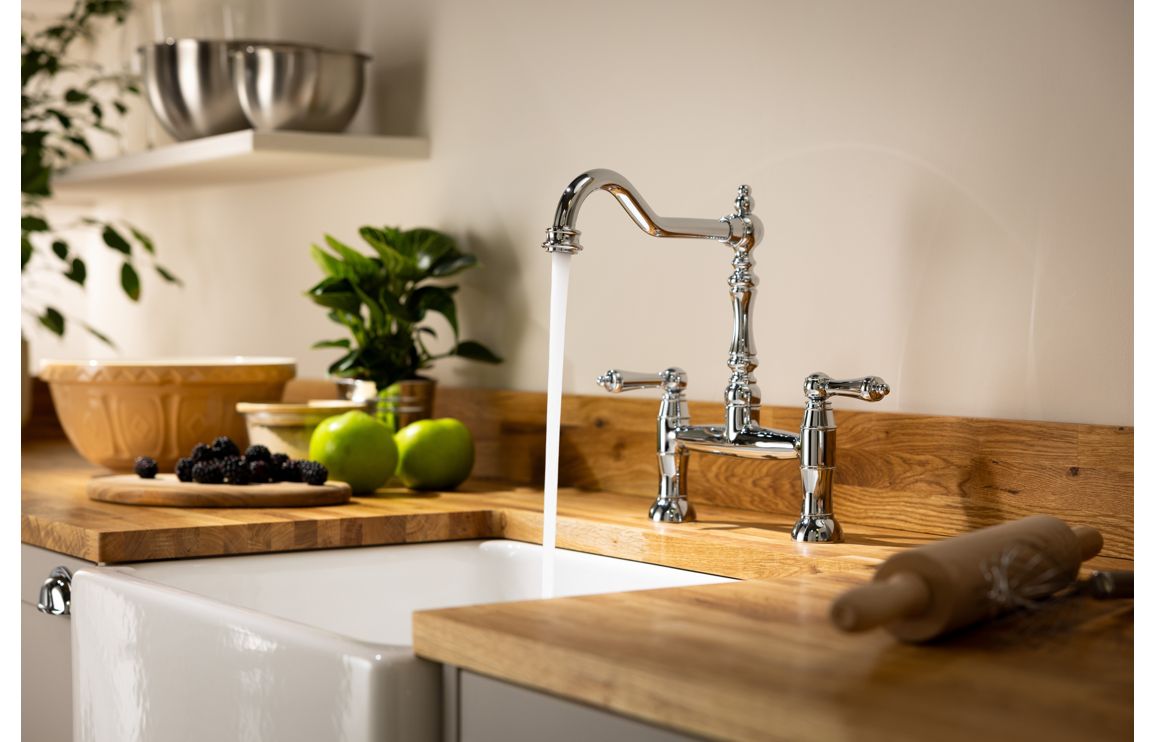 Abode Mayenne Bridge Mixer Tap - Chrome - Image 2
