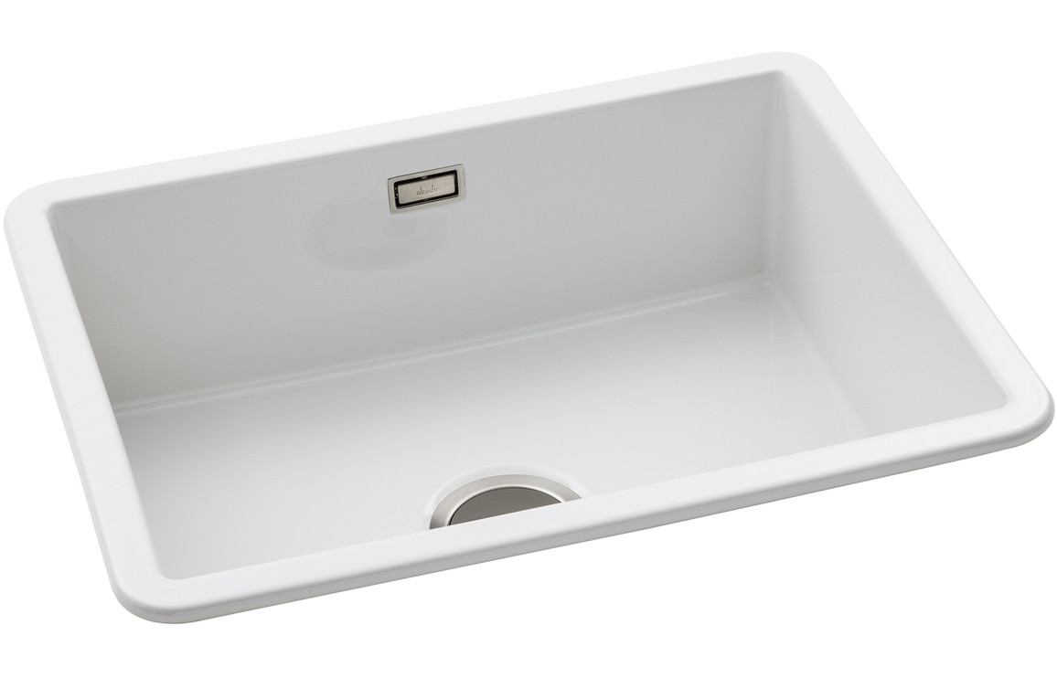 Abode Sandon Large 1B Ceramic Undermount/Inset Sink - White - Image 2