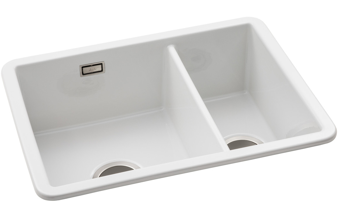 Abode Sandon 1.5B Ceramic Undermount/Inset Sink - White - Image 2