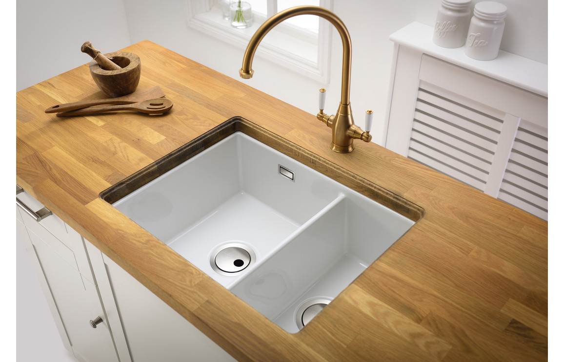 Abode Sandon 1.5B Ceramic Undermount/Inset Sink - White - Image 5