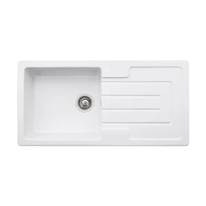 Abode Acton 1B & Drainer Ceramic Inset Sink - White