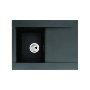 Abode Aspekt 1B & Drainer Granite Inset Sink - Black Metallic