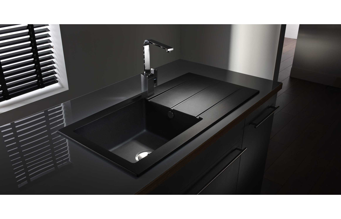 Abode Zero 1B & Drainer Granite Inset Sink - White - Image 3