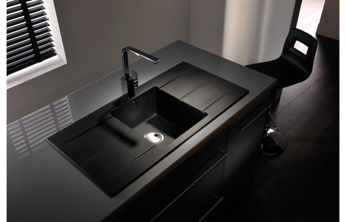 Abode Zero 1B & Double Drainer Granite Inset Sink - White - Image 3