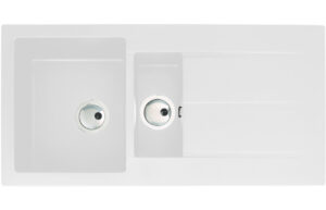 Abode Zero 1.5B & Drainer Granite Inset Sink - White
