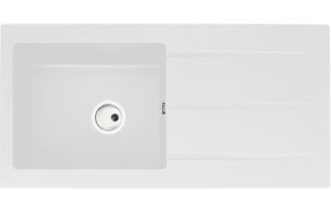 Abode Zero 1B & Drainer Granite Inset Sink - White