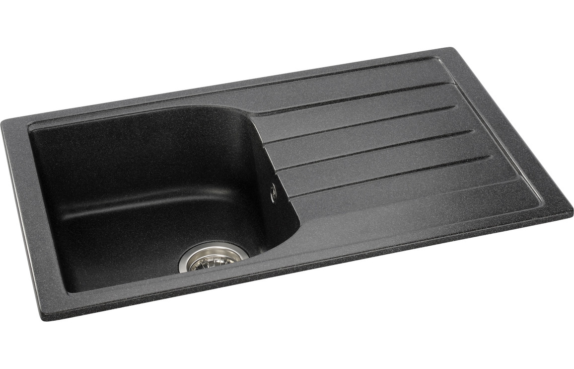 Abode Oriel 1B & Drainer Granite Inset Sink - Black - Image 2