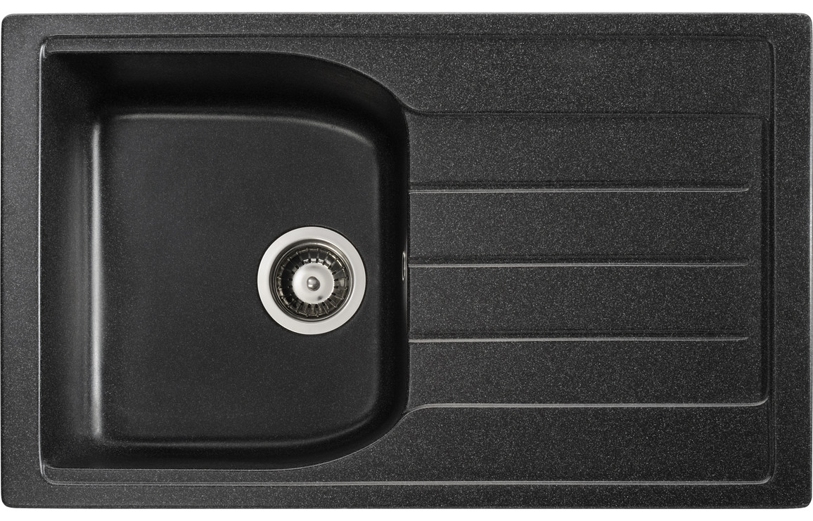 Abode Oriel 1B Inset Black Granite Sink & Atlas Tap Pack - Image 2