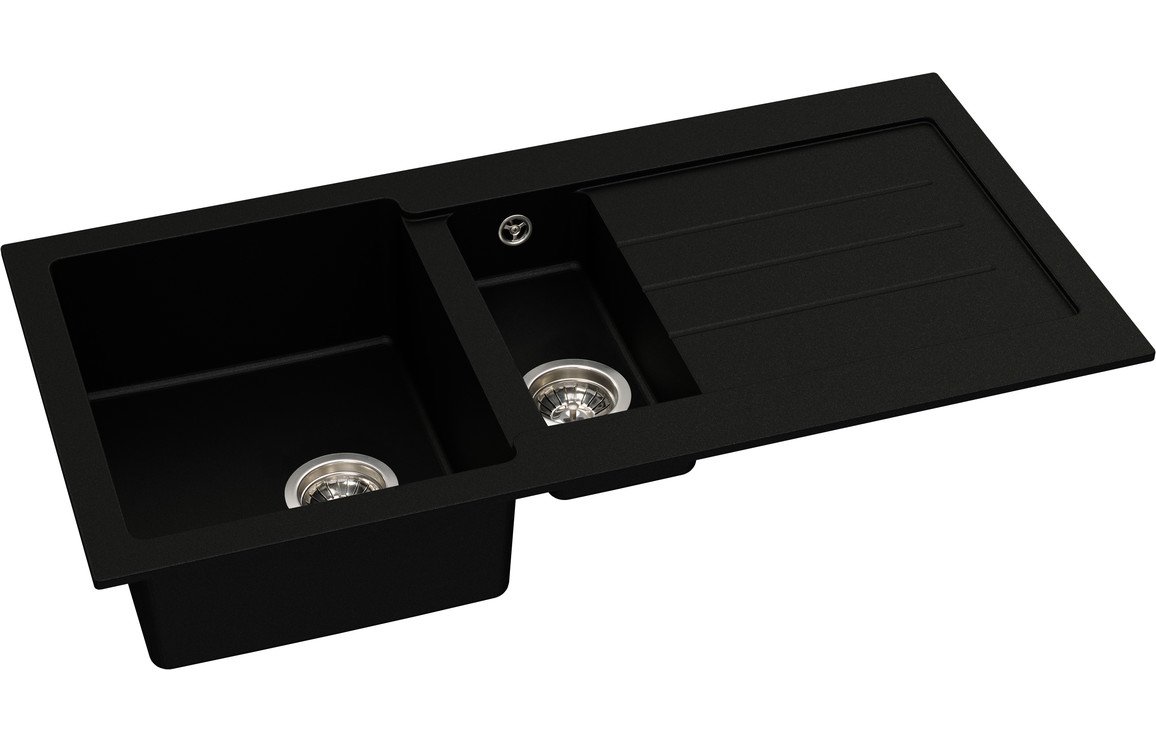 Abode Xcite 1.5B Inset Black Metallic Sink & Atlas Tap Pack - Image 3
