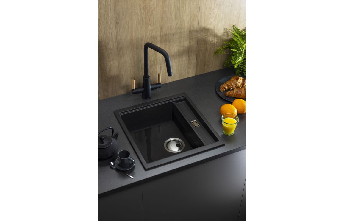 Abode Syncronist Compact 1.25B Inset/Undermount Sink - Metallic Black - Image 5