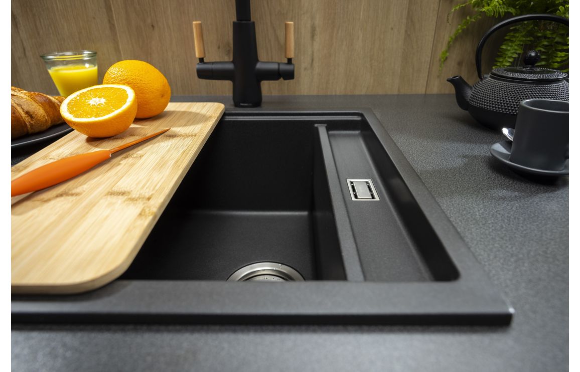 Abode Syncronist Compact 1.25B Inset/Undermount Sink - Metallic Black - Image 6
