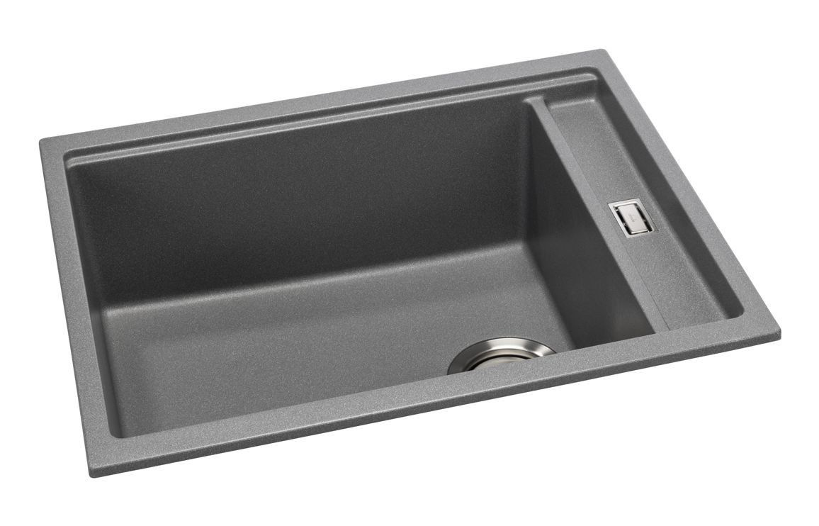 Abode Syncronist Large 1.25B Inset/Undermount Sink - Metallic Grey - Image 2