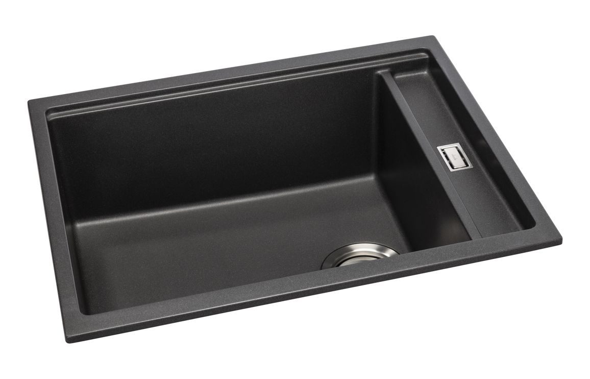 Abode Syncronist Large 1.25B Inset/Undermount Sink - Metallic Black - Image 2
