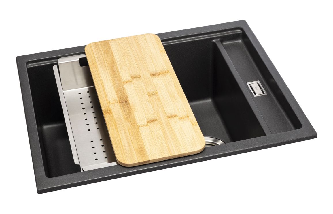 Abode Syncronist Large 1.25B Inset/Undermount Sink - Metallic Black - Image 3