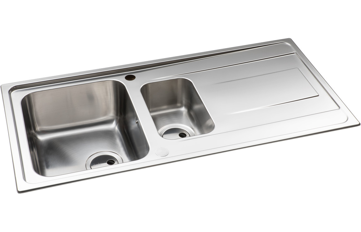 Abode Ixis 1.5B & Drainer Inset Sink - St/Steel - Image 2