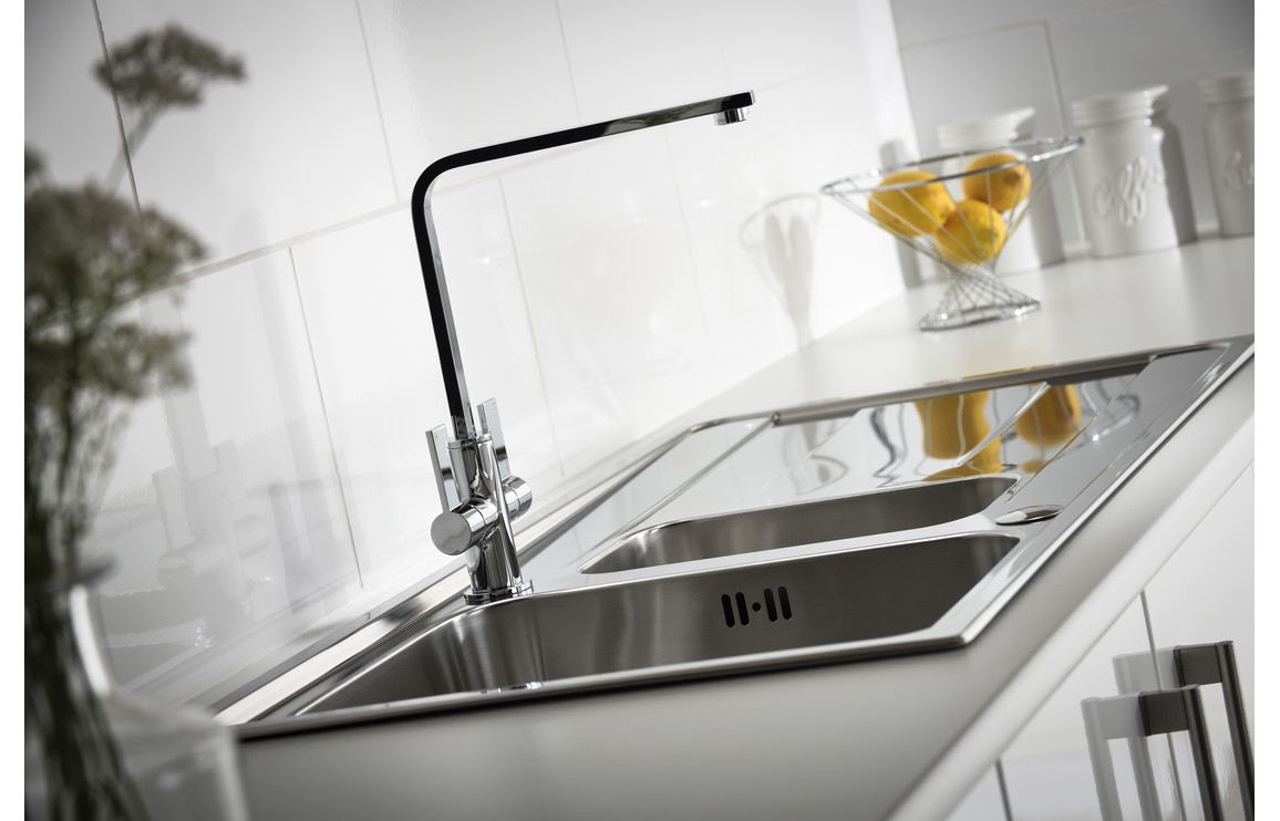 Abode Ixis 1.5B & Drainer Inset Sink - St/Steel - Image 3