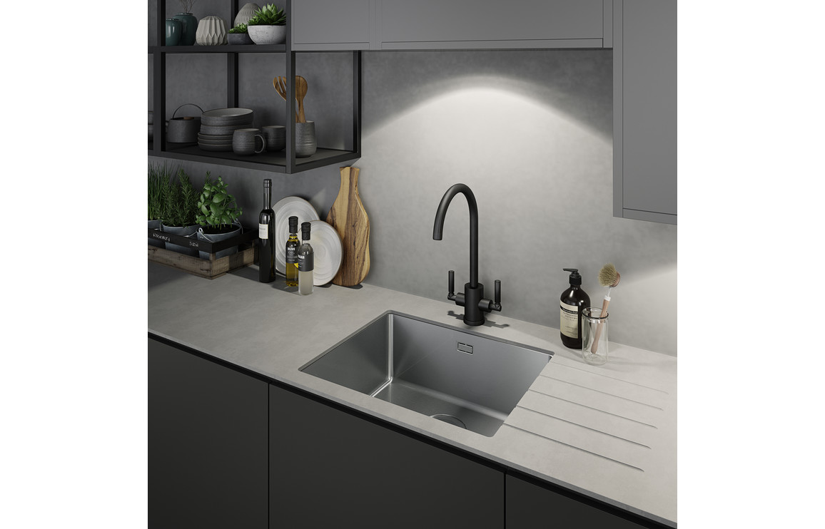 Abode Matrix R15 1B 500mm Undermount/Inset Sink - St/Steel - Image 3