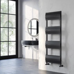 Abbotsford Aluminium Heated Towel Rail 1350x500mm Black